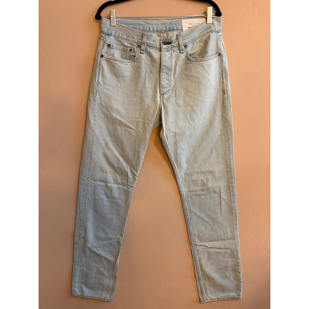 Rag & Bone Standard Issue Fit 2 Slim Leg Jeans Light Bleach Wash Mens 33 USA